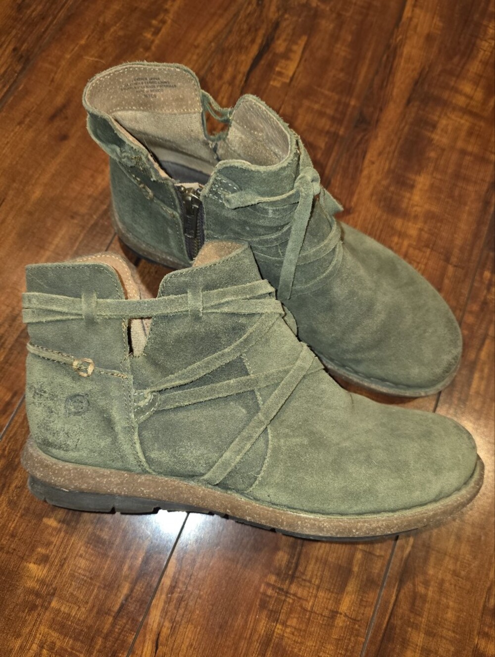 Born Tarkiln Olive Green Suede Bootie